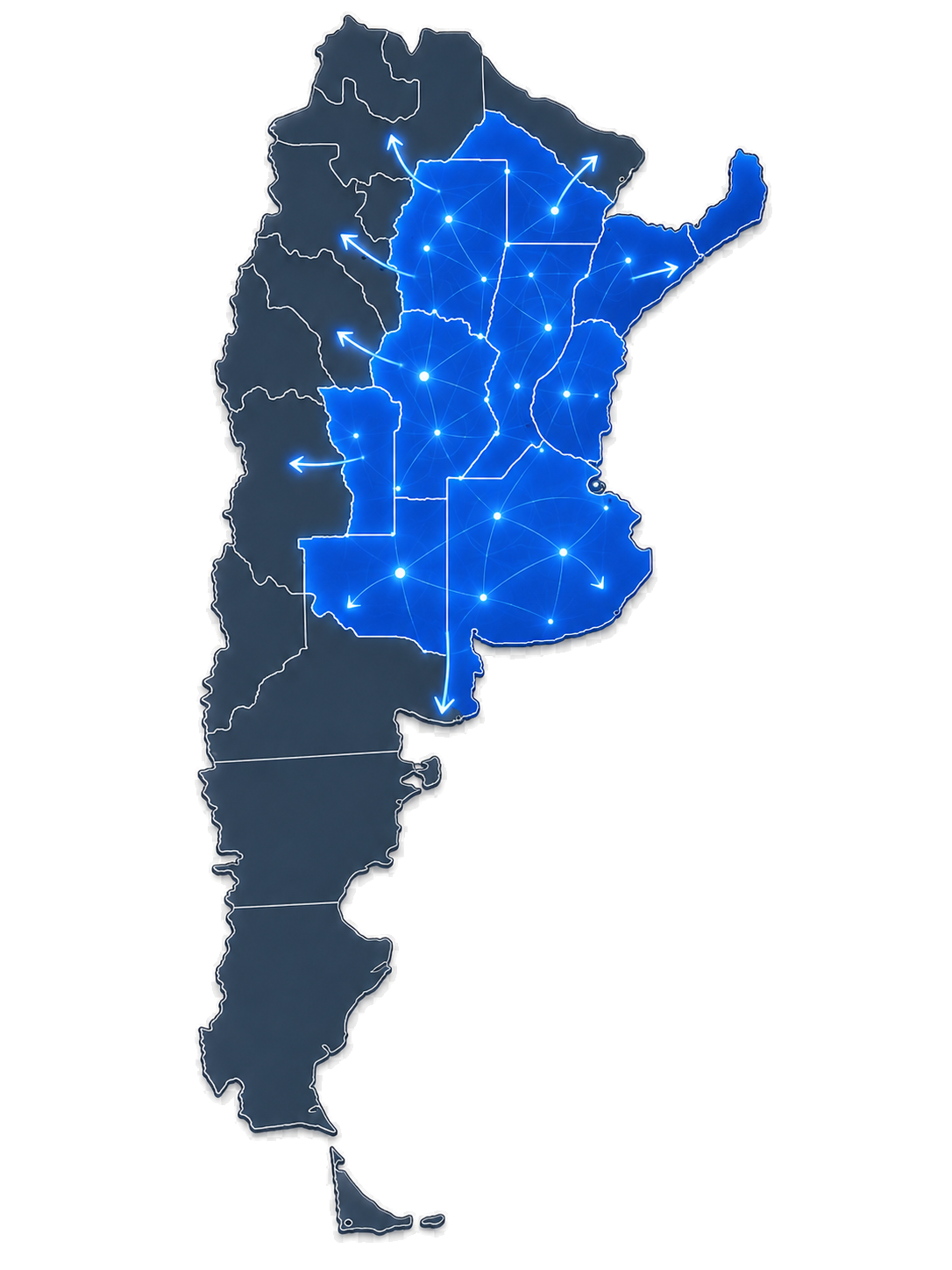 Mapa de cobertura Grupo SAR en Argentina