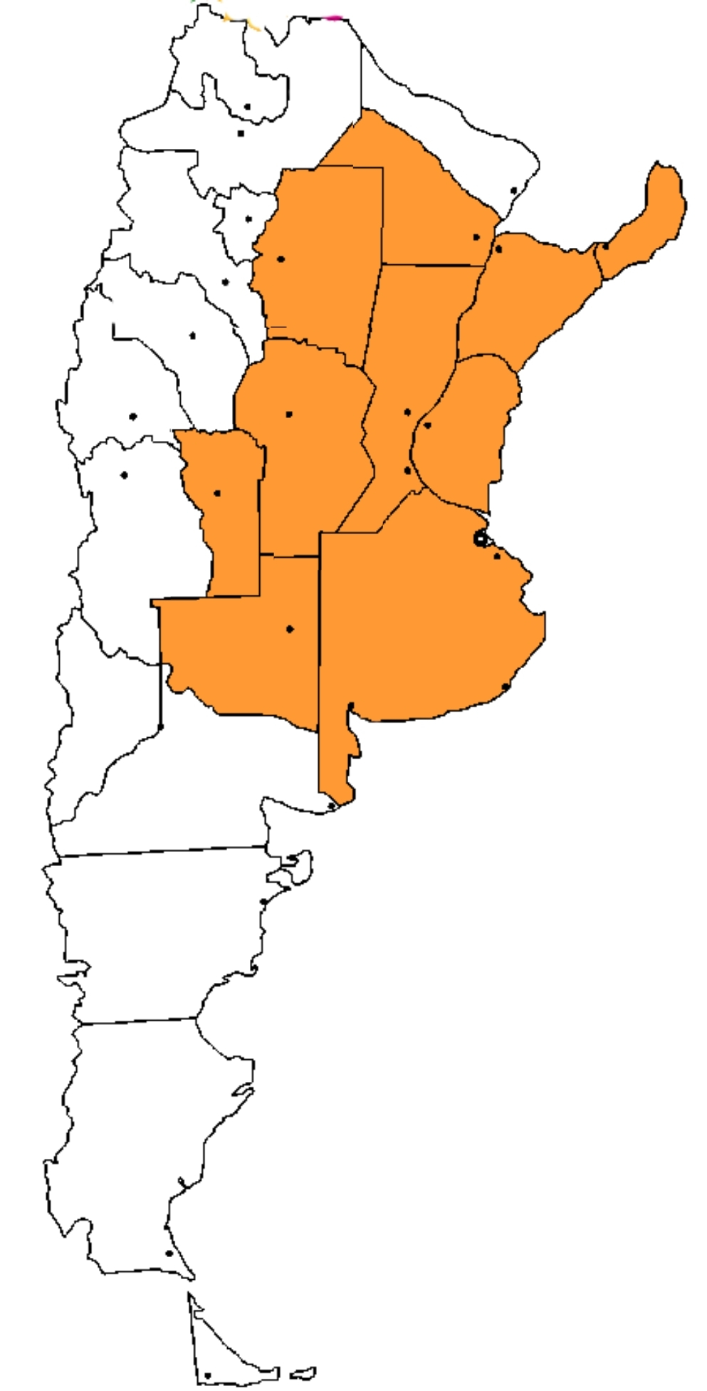 Mapa de cobertura Grupo SAR en Argentina